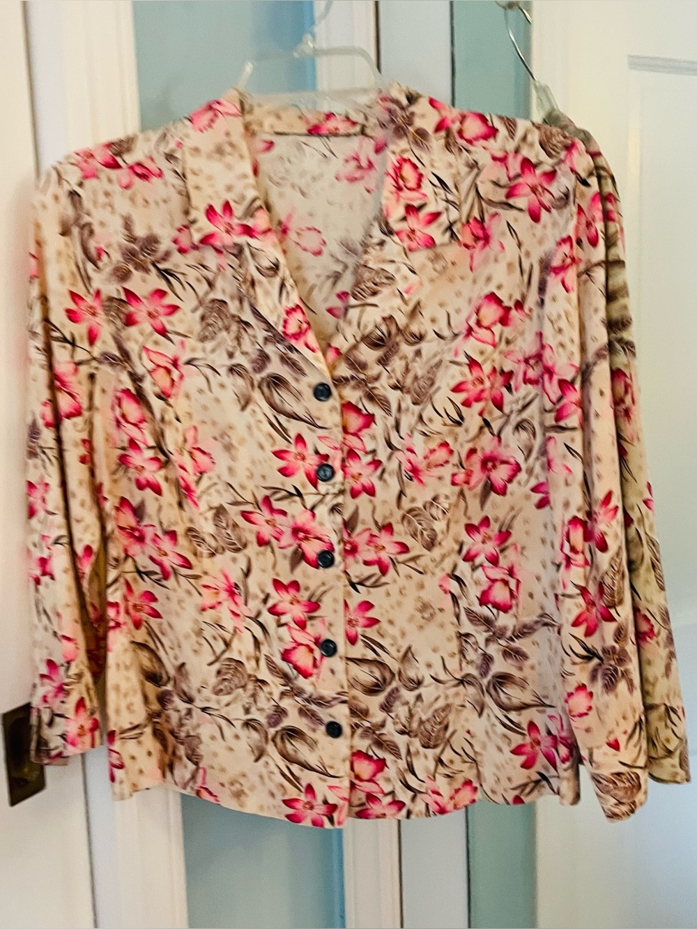 Lands End  Polished Floral Blouse